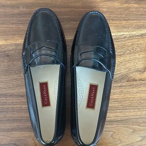 Men’s Size 12 Cole Haan Black Penny Loafers Sleek Leather Slip-Ons